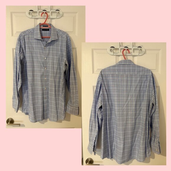 Tommy Hilfiger 100% Cotton Men's Dress Shirt, Light Blue, Size 16.5, 34/35, L - Picture 3 of 3